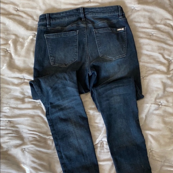 WHBM torn blue jeans with sequins. - Picture 5 of 7